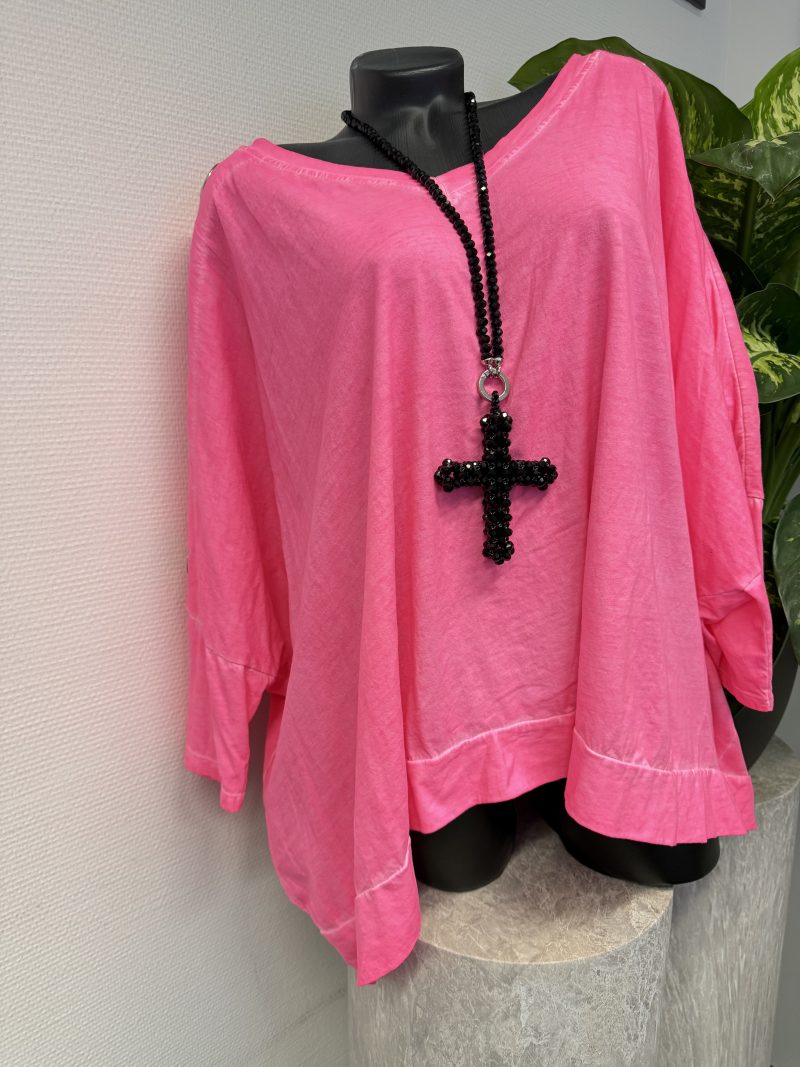 Shirt Ösen Neonpink