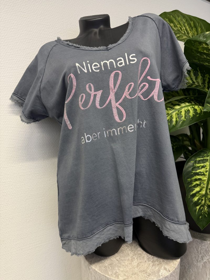 Shirt "Perfekt" jeansblau