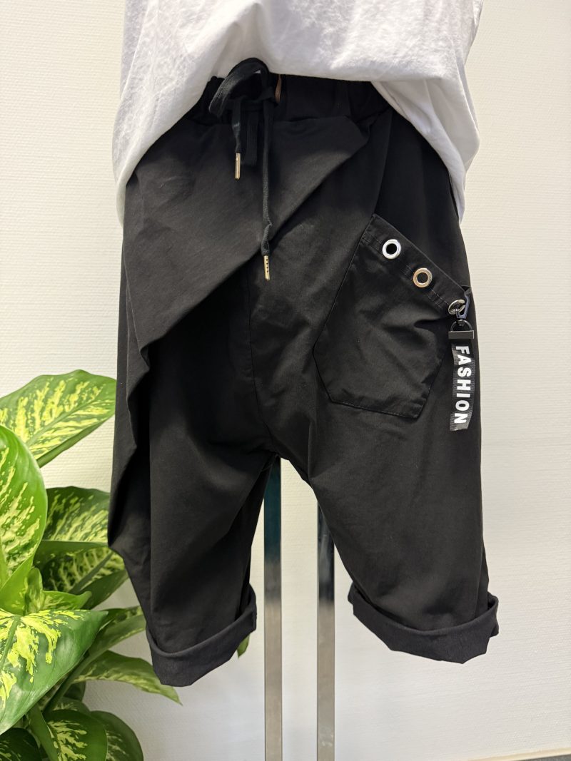 Baggy Hose Capri Schwarz