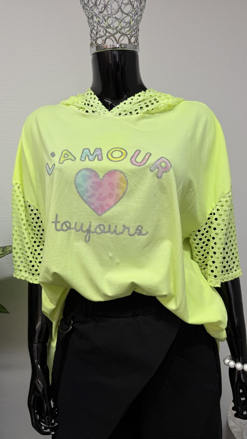 Shirt mit Kapuze "l´amour"