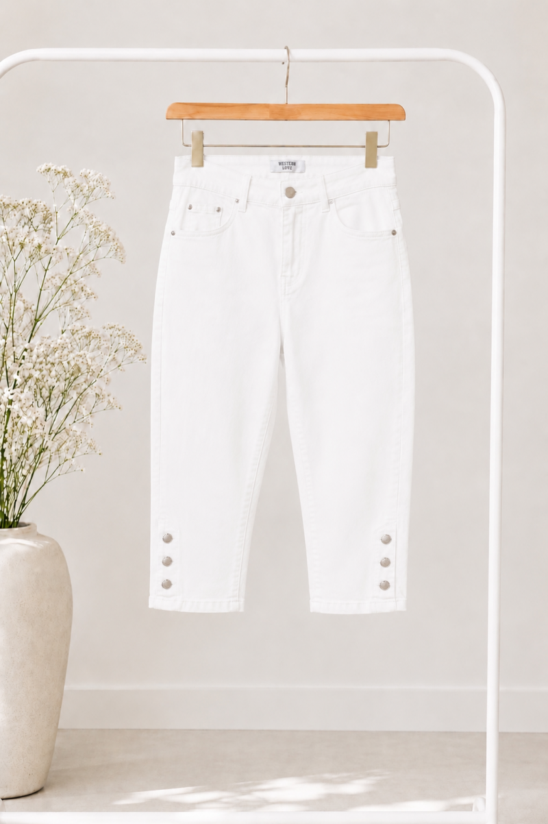 Jeans 7/8 Mozzaar weiß