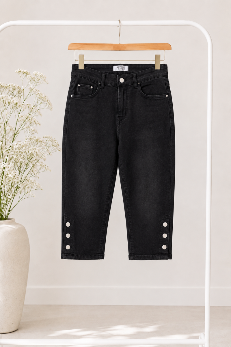 Jeans 7/8 Mozzaar schwarz