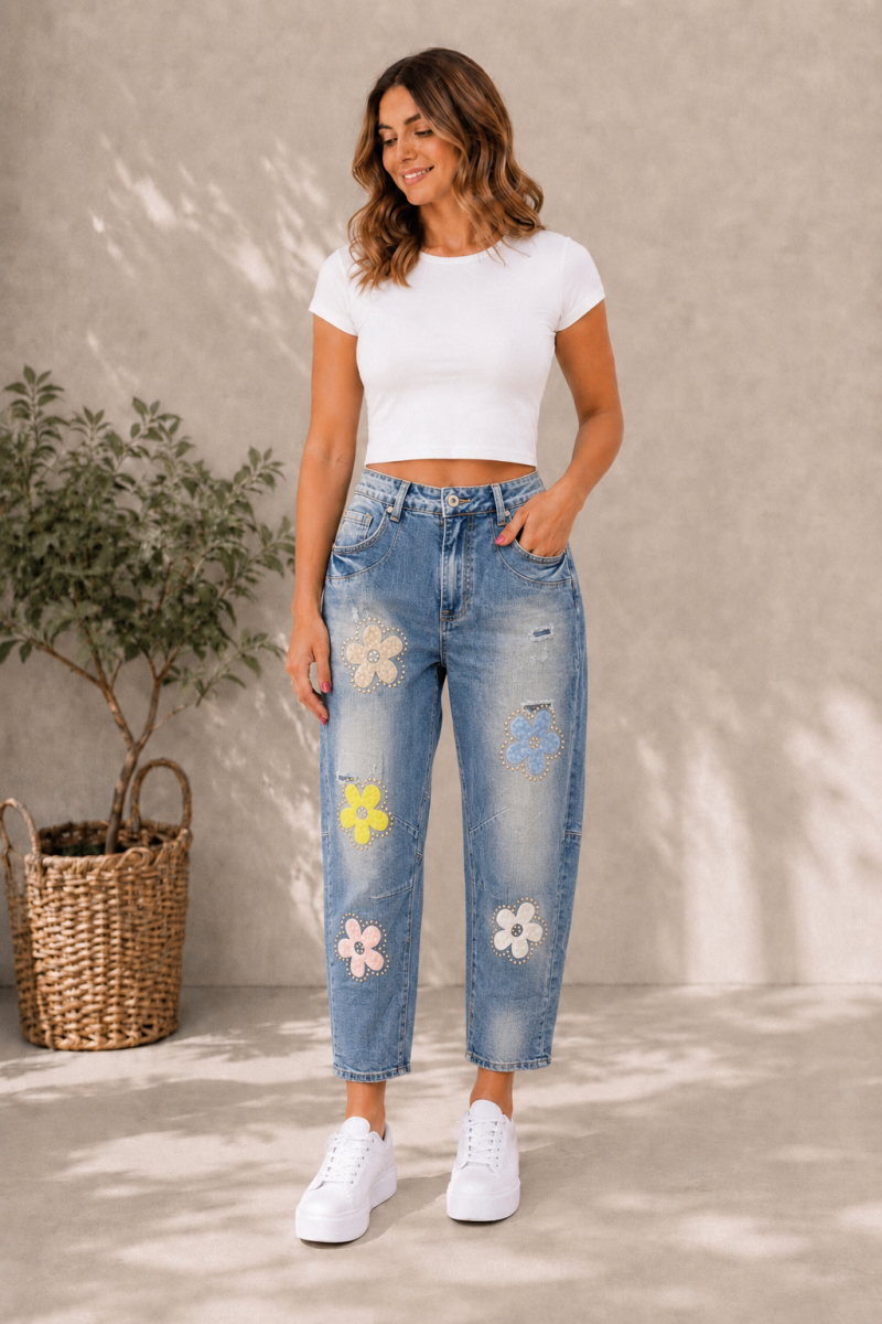 Jeans S. Woman "Blumendesign"