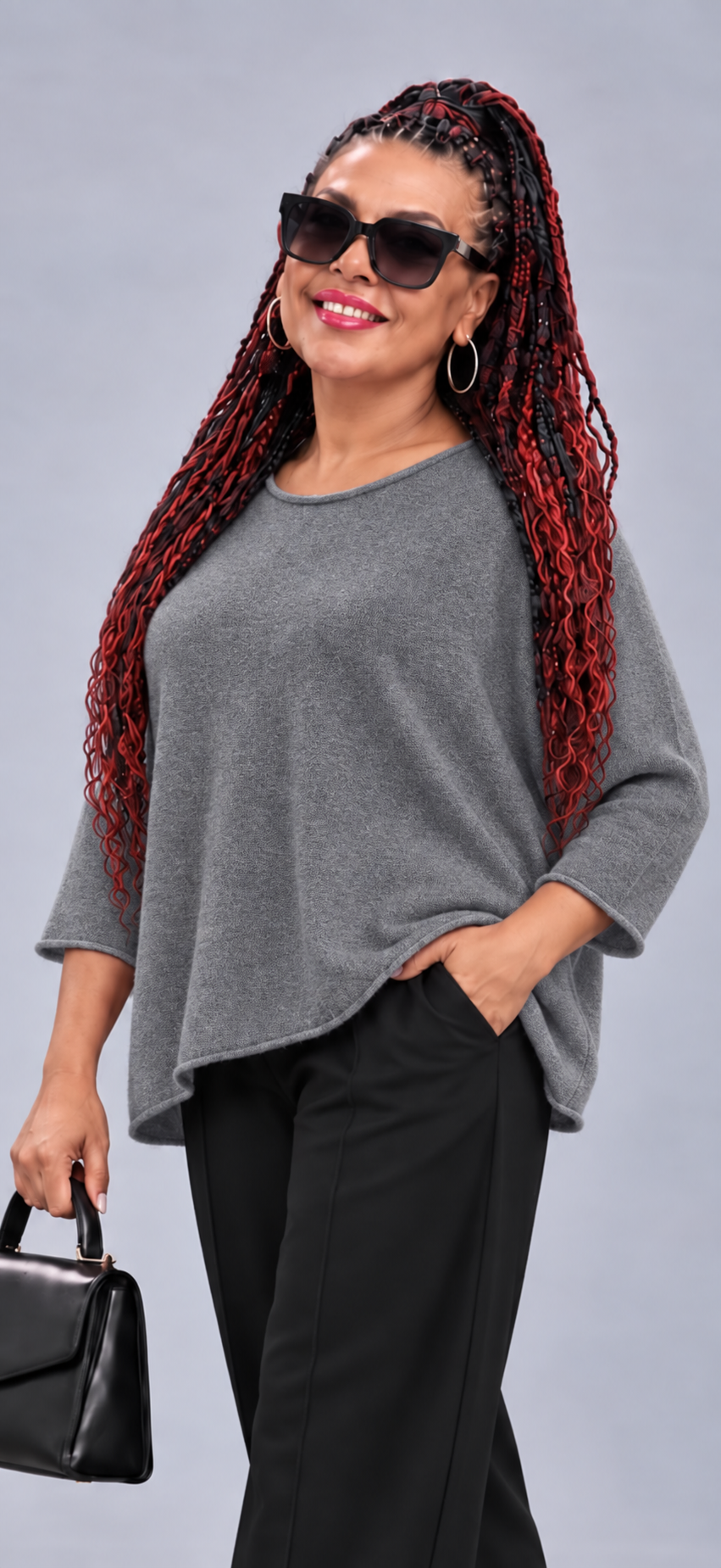 Oversize-Strickpullover mit leichtem Rollsaum – Bild 14