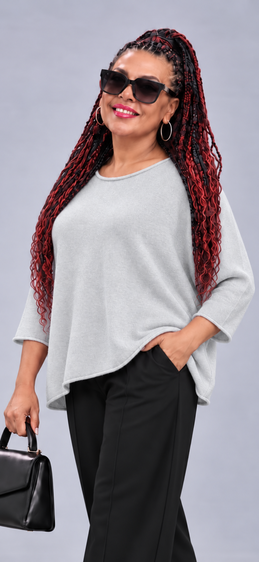 Oversize-Strickpullover mit leichtem Rollsaum – Bild 13