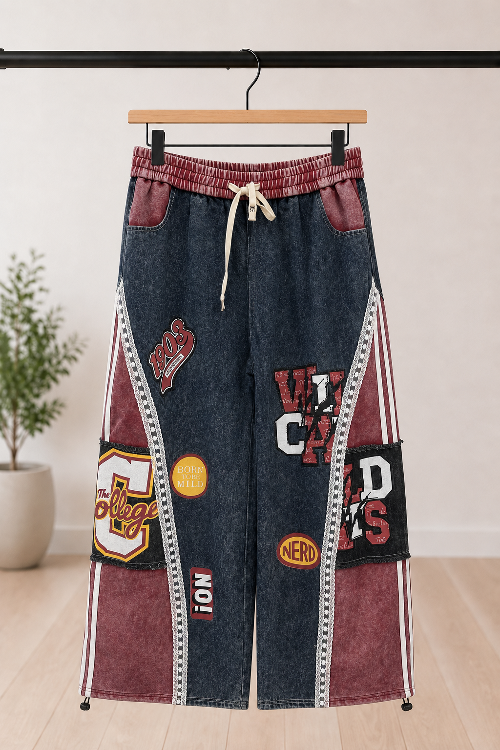 Statement-Patchwork-Hose im College-Style – Bild 9