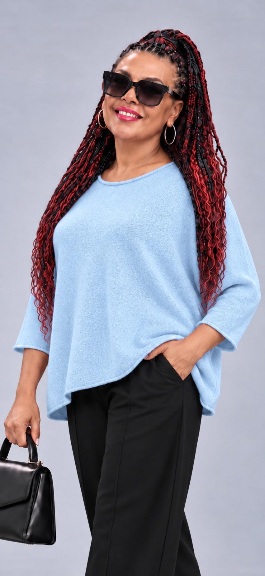 Oversize-Strickpullover mit leichtem Rollsaum – Bild 16