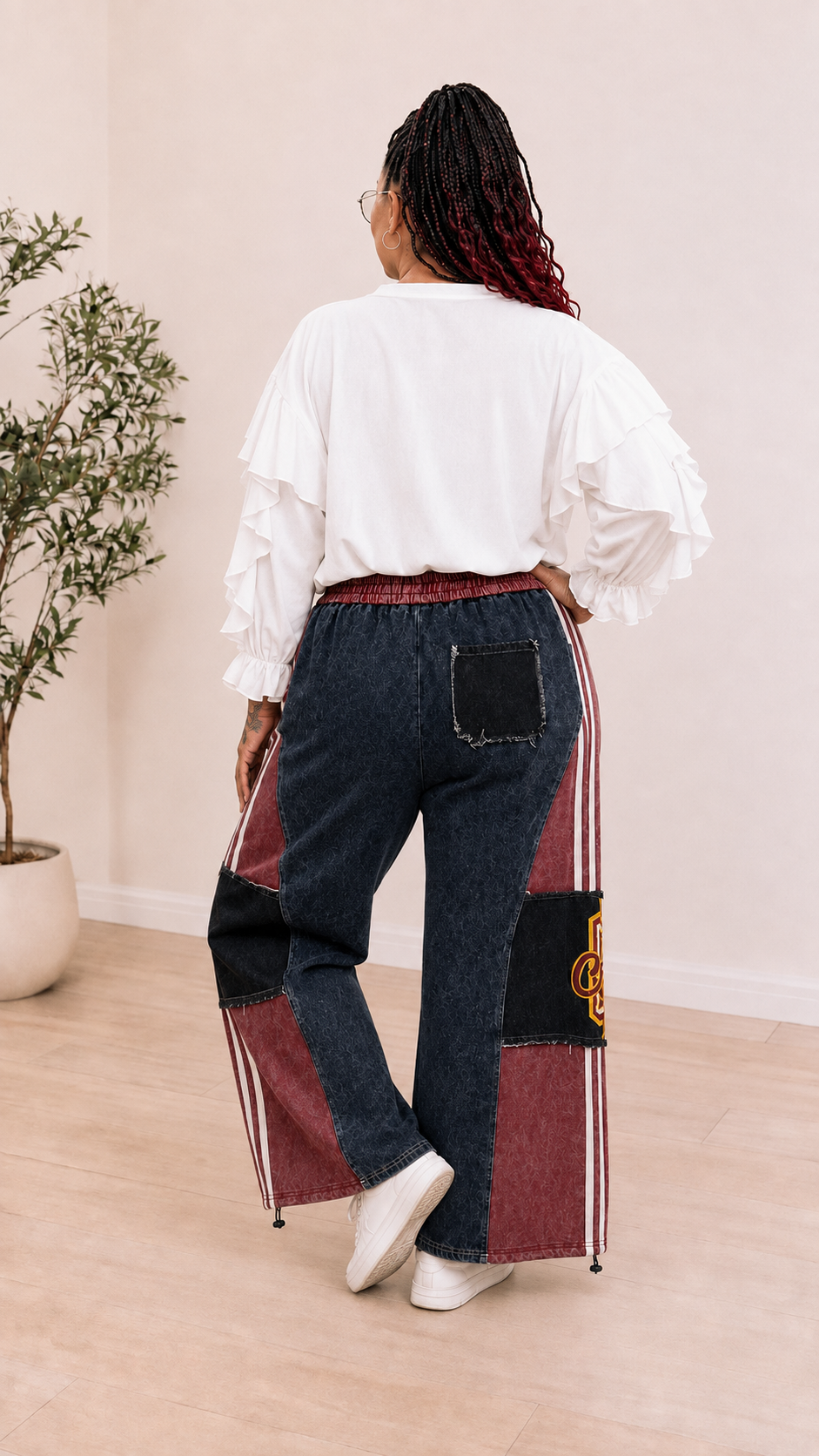 Statement-Patchwork-Hose im College-Style – Bild 2