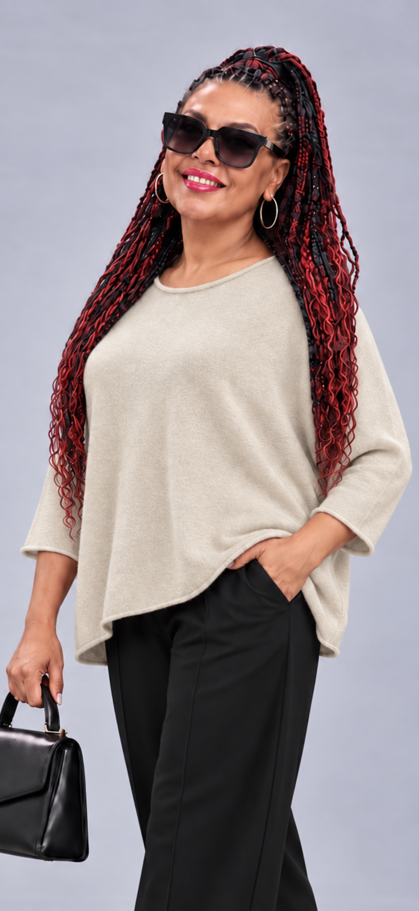 Oversize-Strickpullover mit leichtem Rollsaum – Bild 15