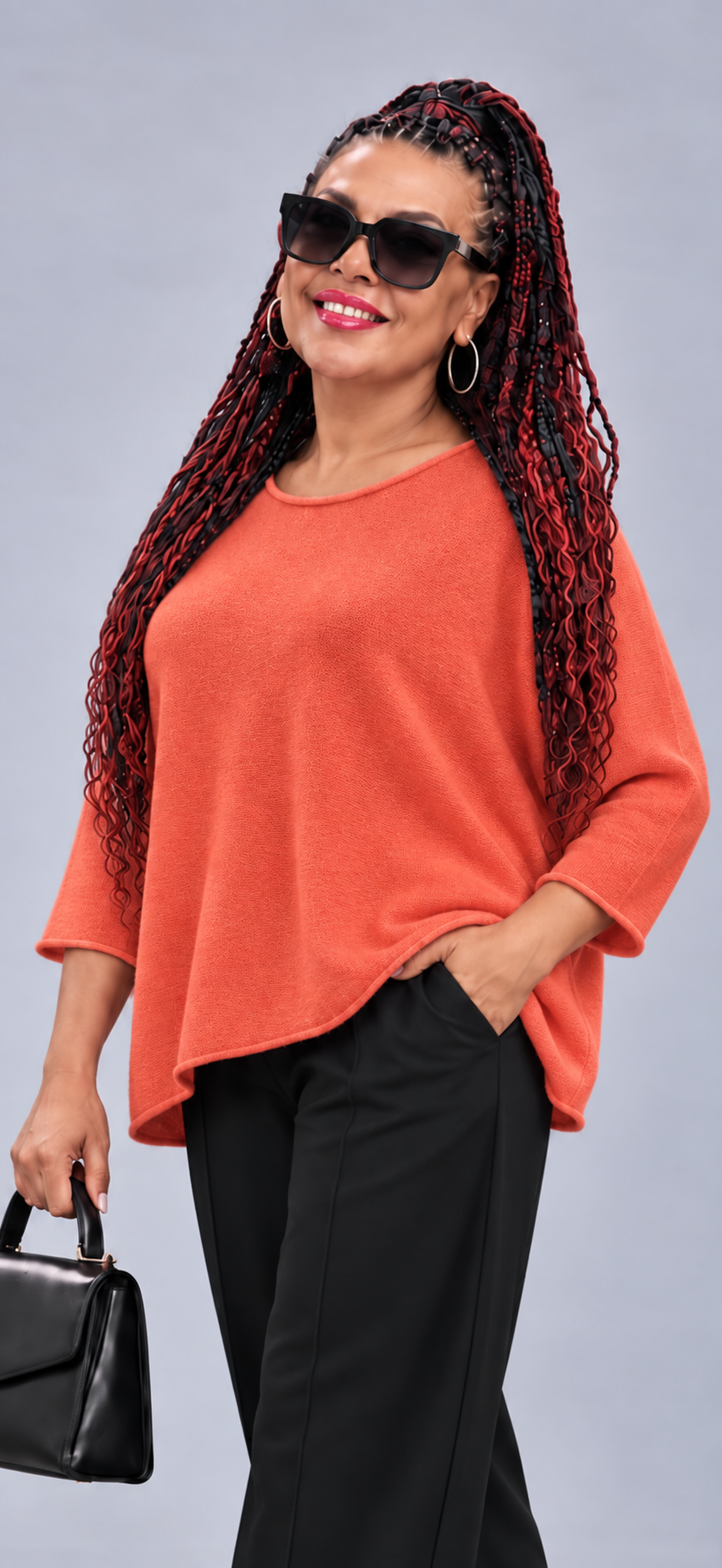 Oversize-Strickpullover mit leichtem Rollsaum – Bild 18