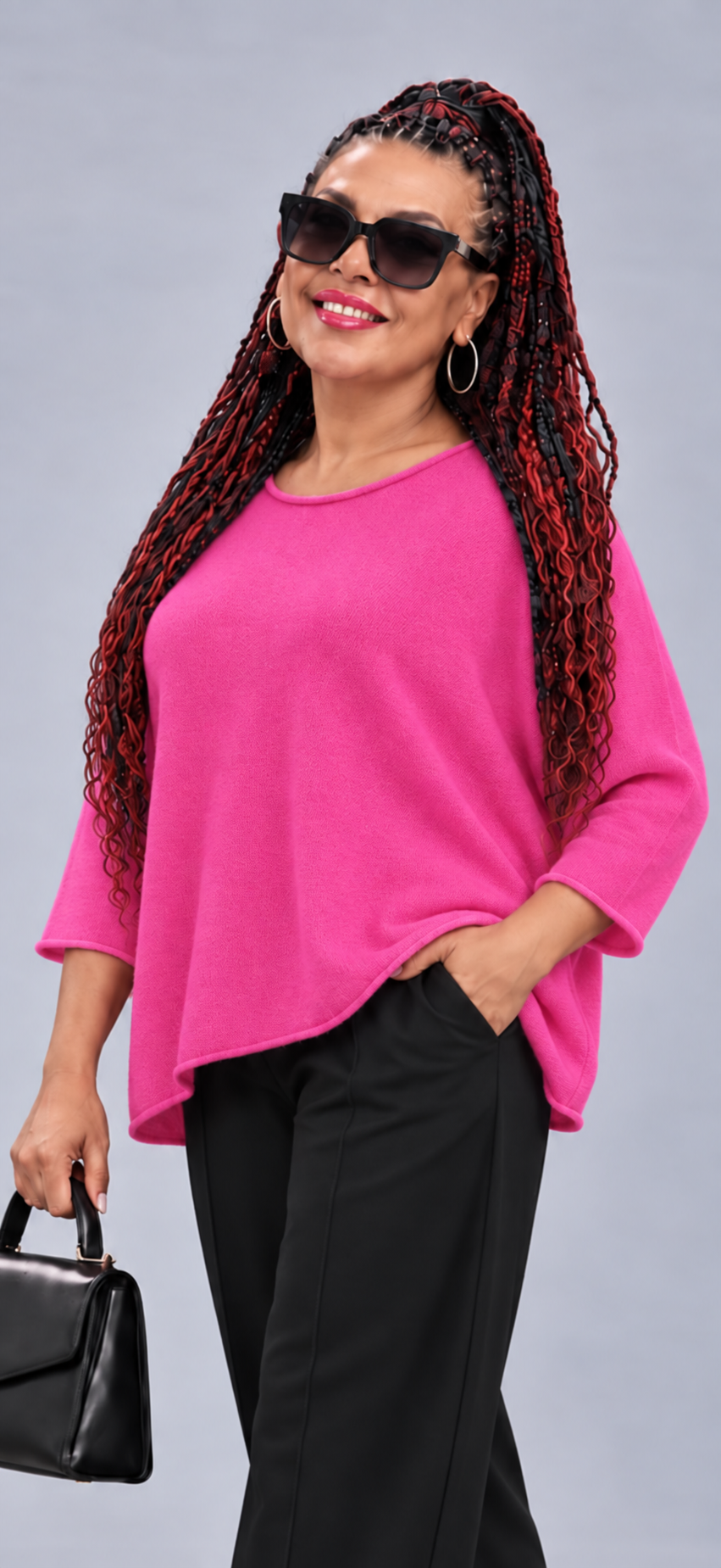 Oversize-Strickpullover mit leichtem Rollsaum – Bild 10