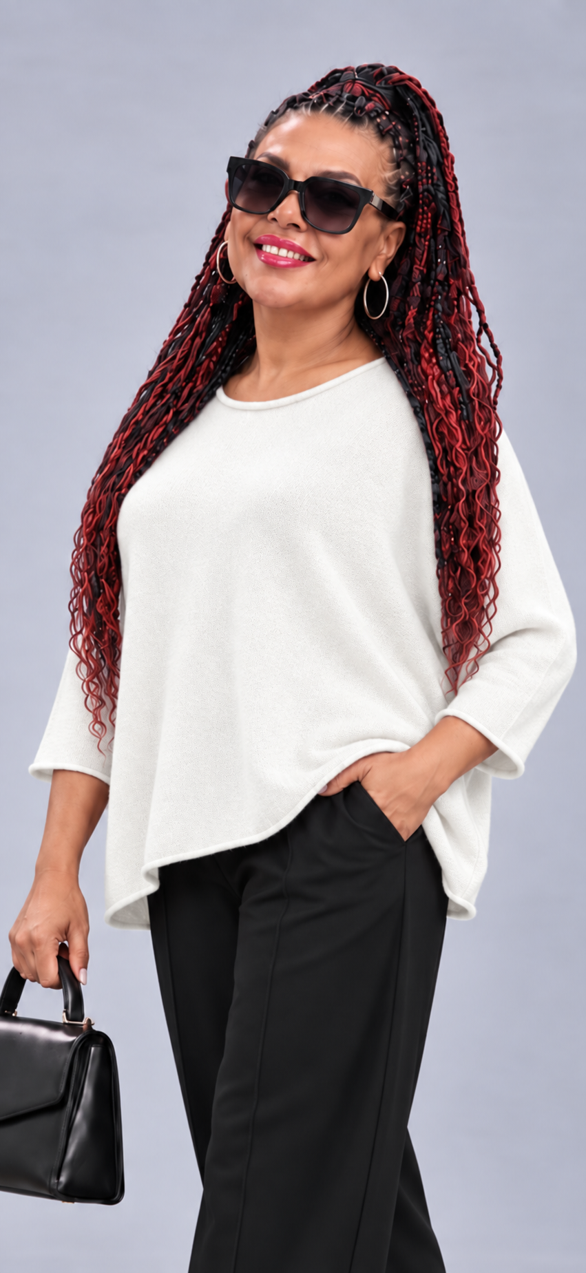 Oversize-Strickpullover mit leichtem Rollsaum – Bild 9