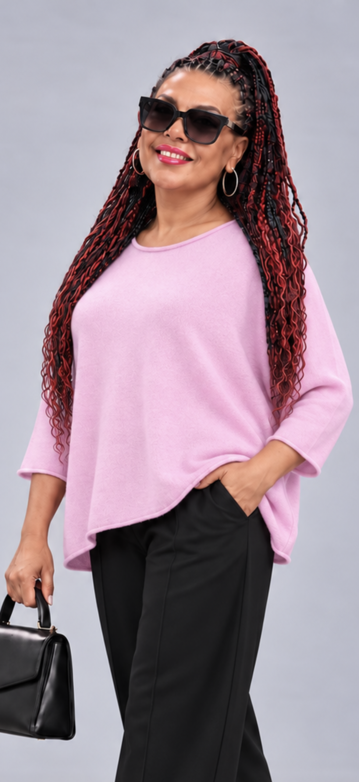 Oversize-Strickpullover mit leichtem Rollsaum – Bild 7